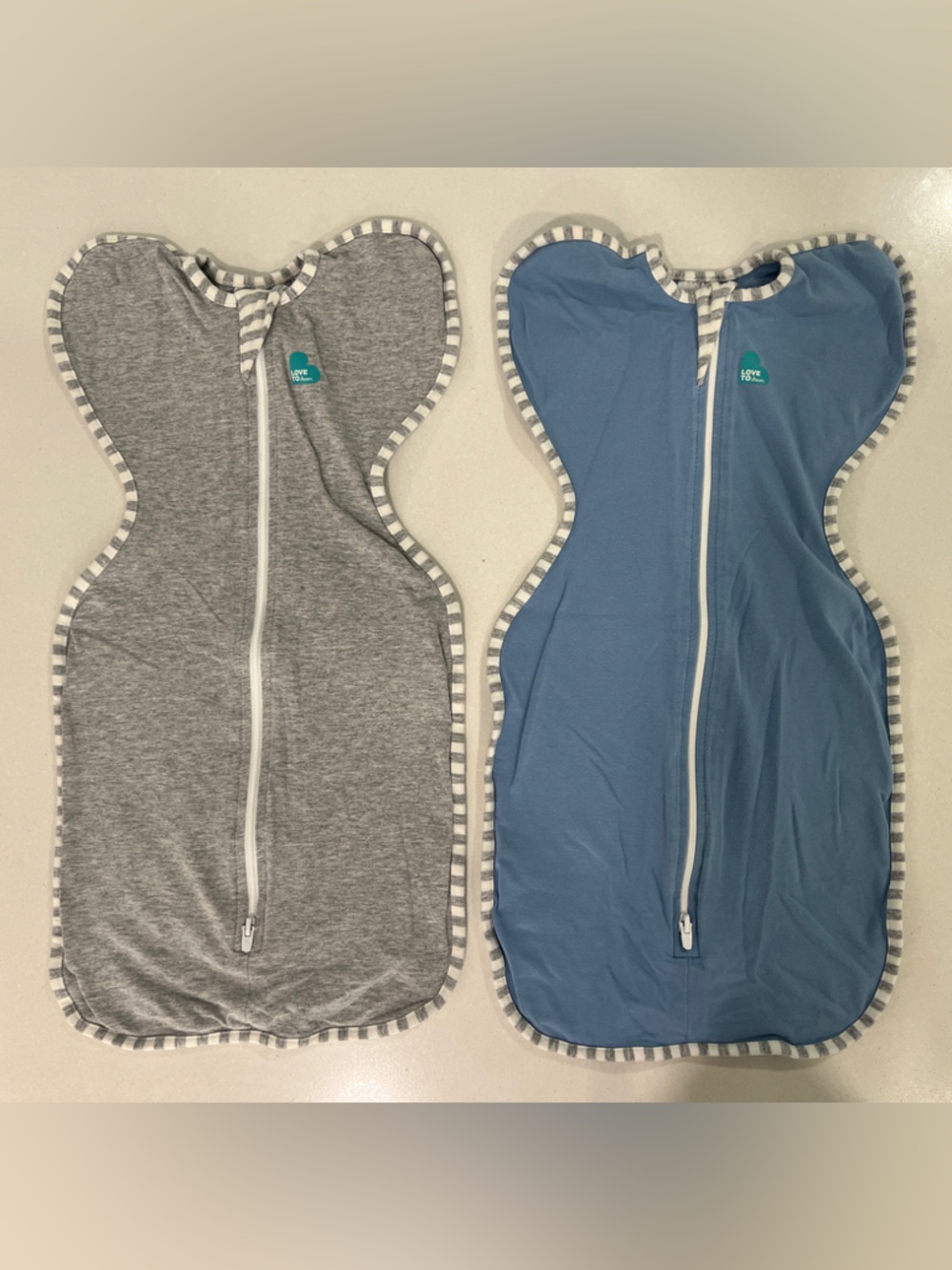 Love To Dream Swaddle Up Baby Sleep Sacks - Set of 2 - Gray & Blue (1.0 TOG)